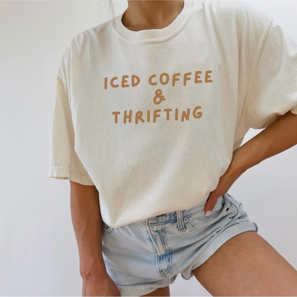Iced Coffee Shirt, Thrifting Shirt, Vintage Coffee Shirt, Trendy Thrift T-shirt